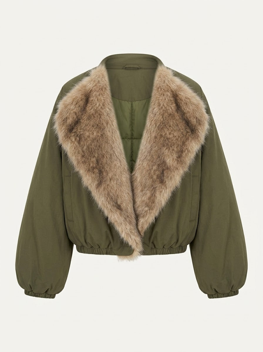 Keera - Fur trim bomber jacket