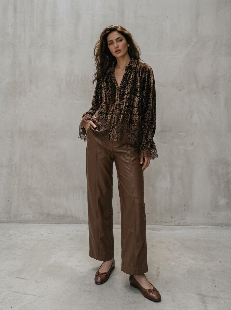 Cara - Devore lace blouse