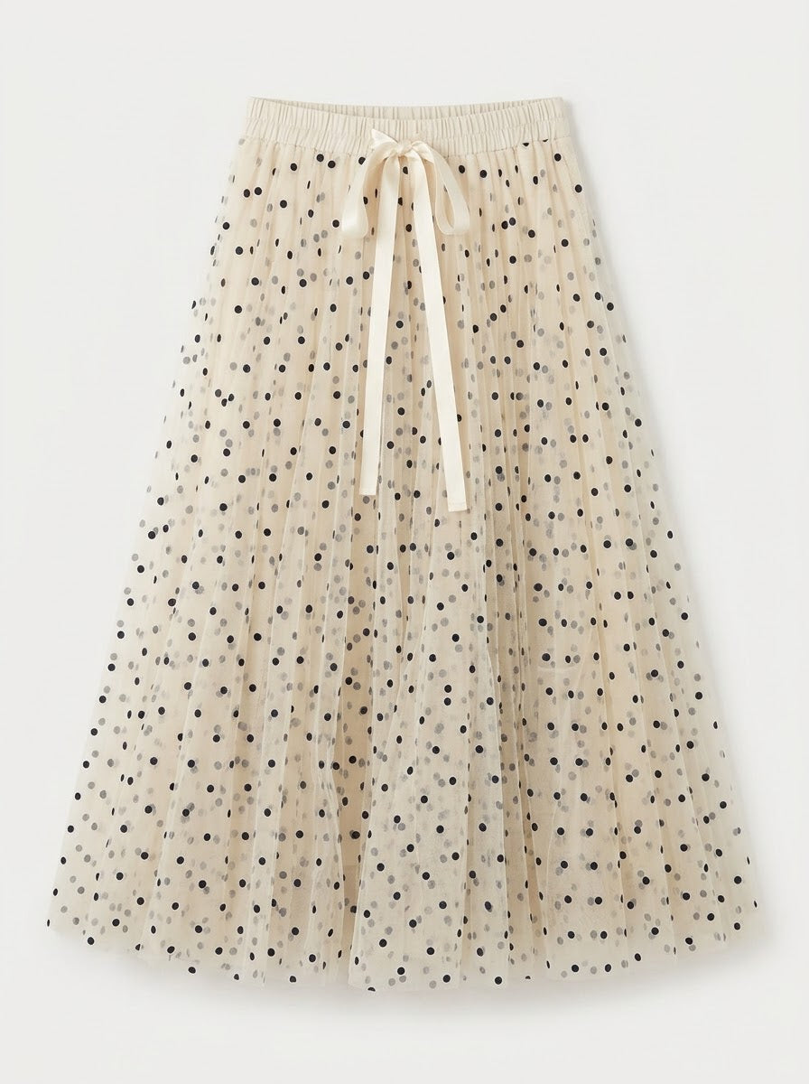 Caprice - Spot tulle midi skirt