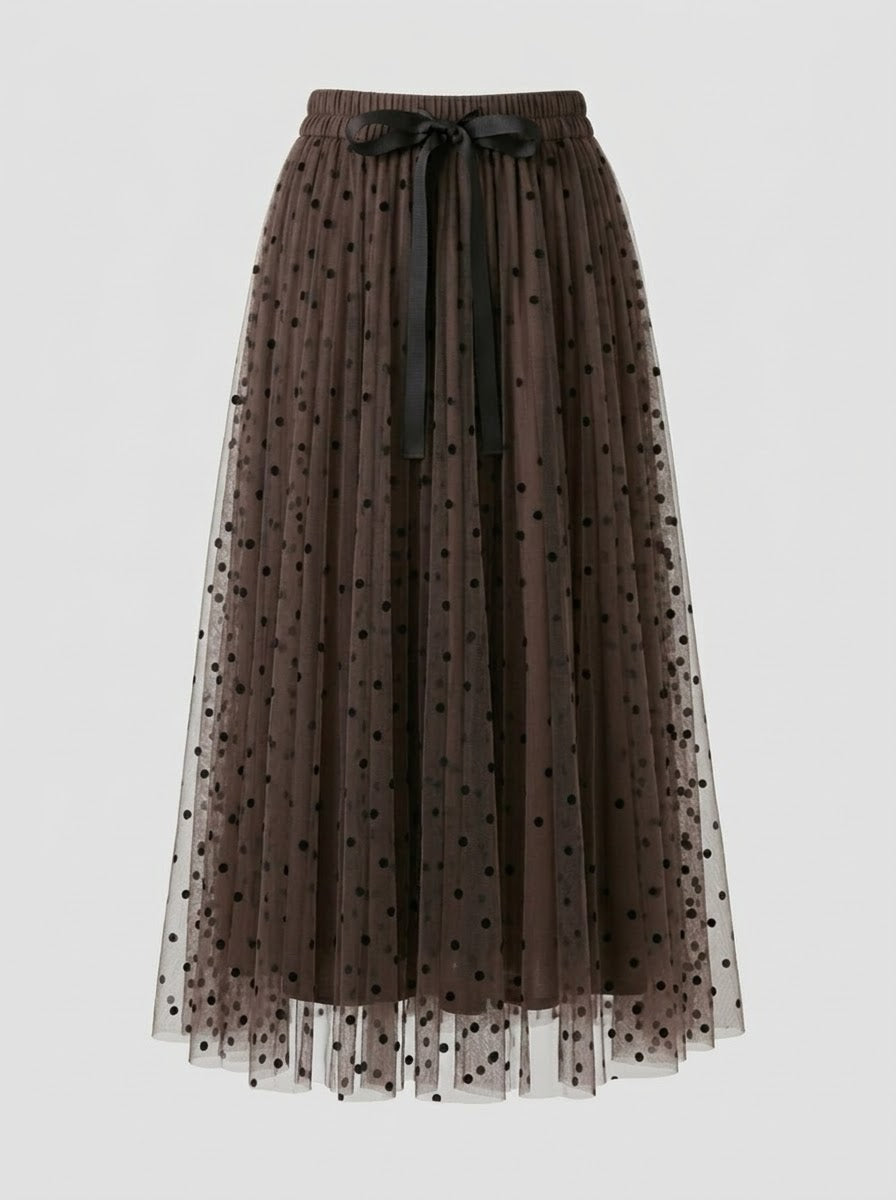 Caprice - Spot tulle midi skirt