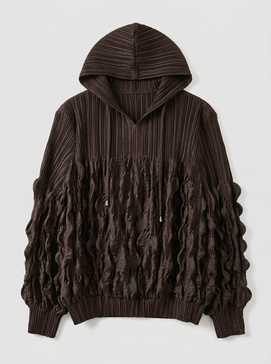 Sinead - Suedette pleat hooded top