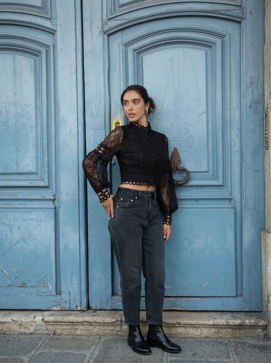 Leanne - Crochet lace shirt