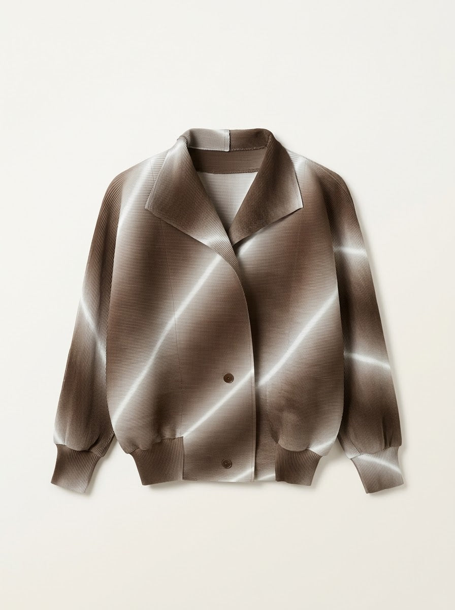 Juliette pleated bomber jacket in khaki, front product view