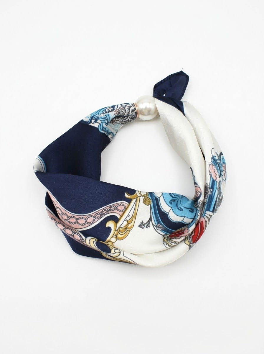 Gillian - Magnetic print scarf Navy