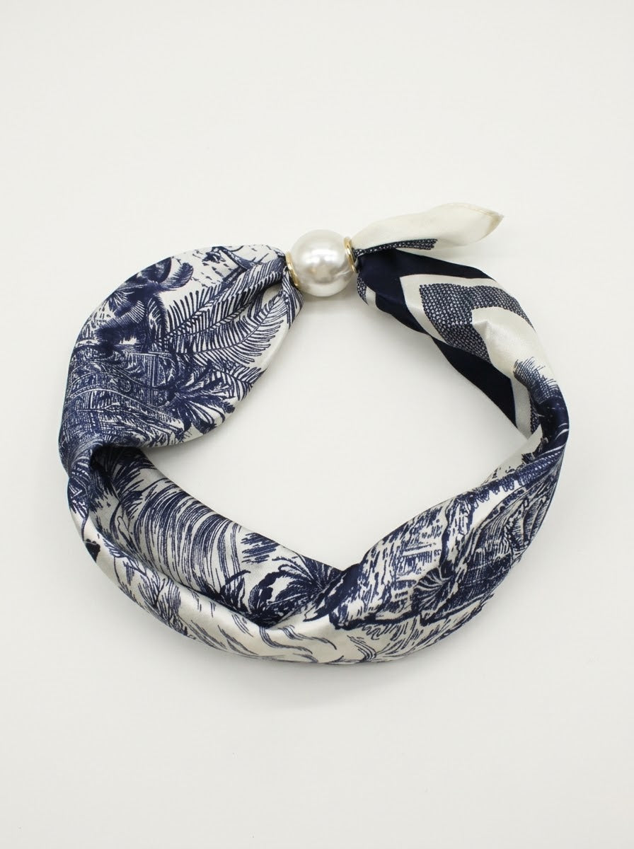 Gillian - Magnetic print scarf Denim Blue