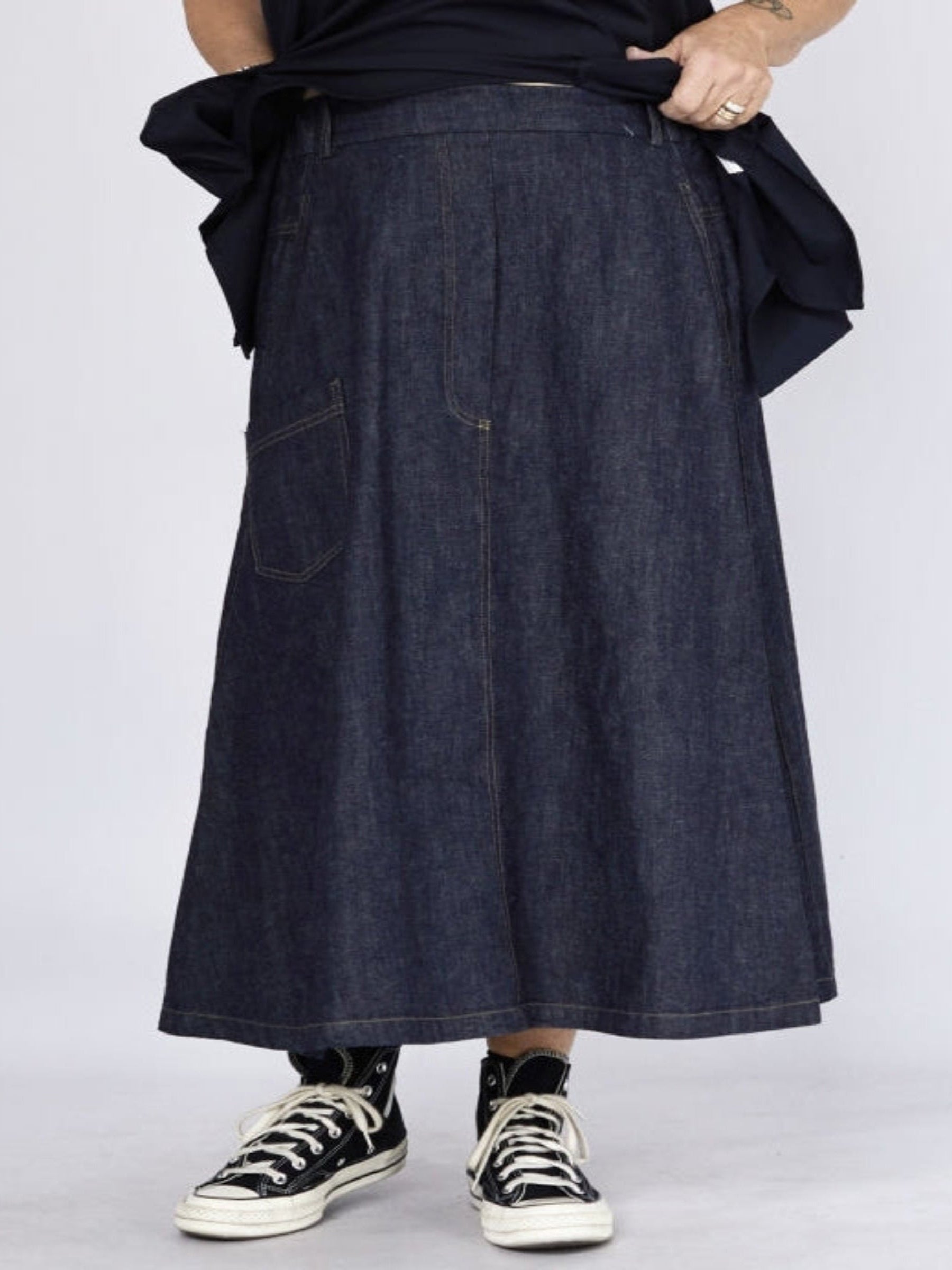 Adera - Denim midi Skirt