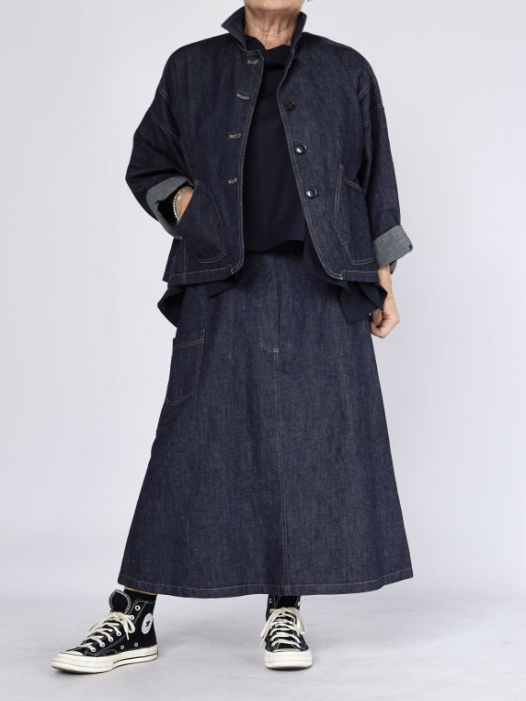 Adera - Denim midi Skirt