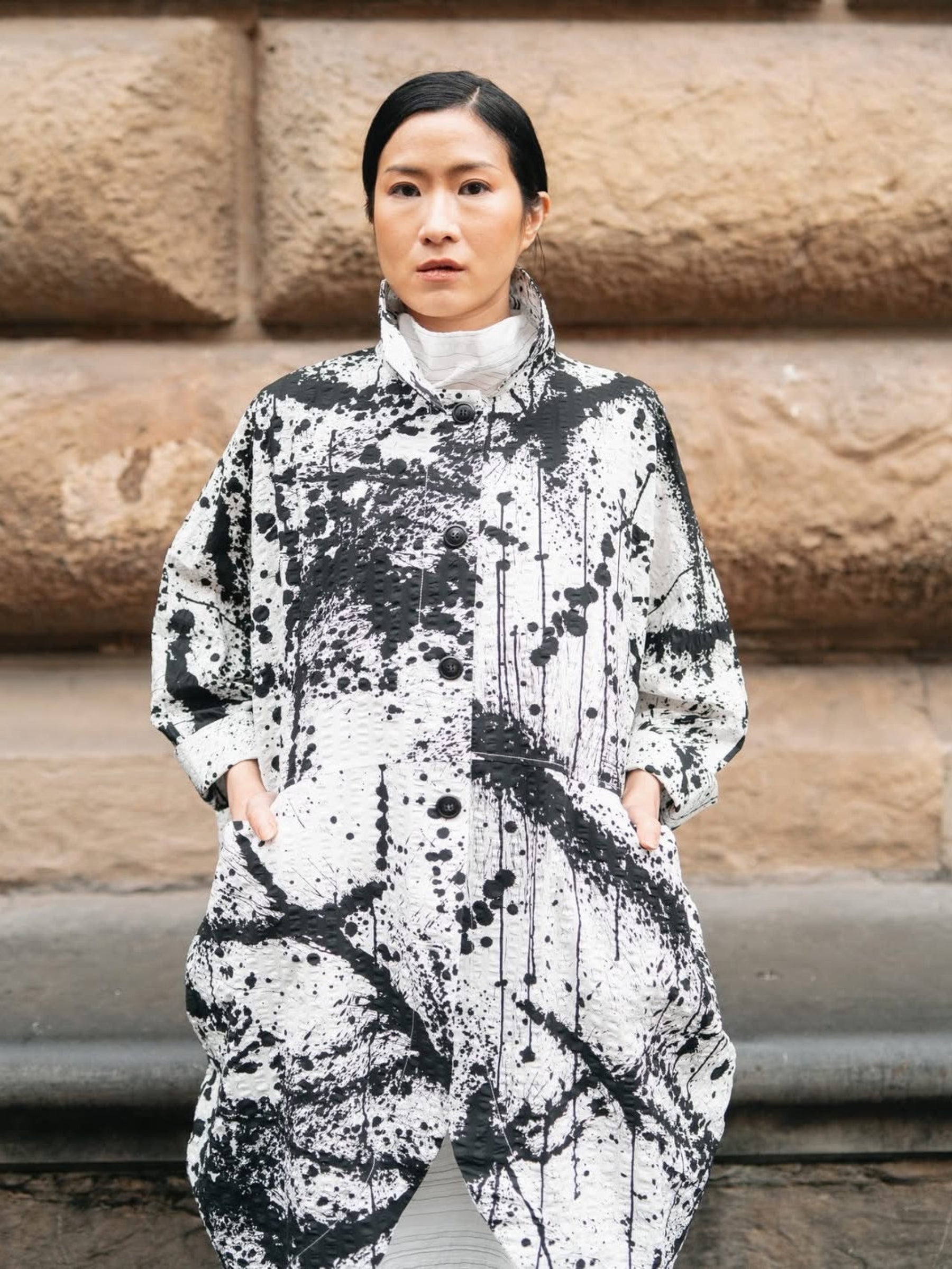 Sabrina - Paint splash midi jacket