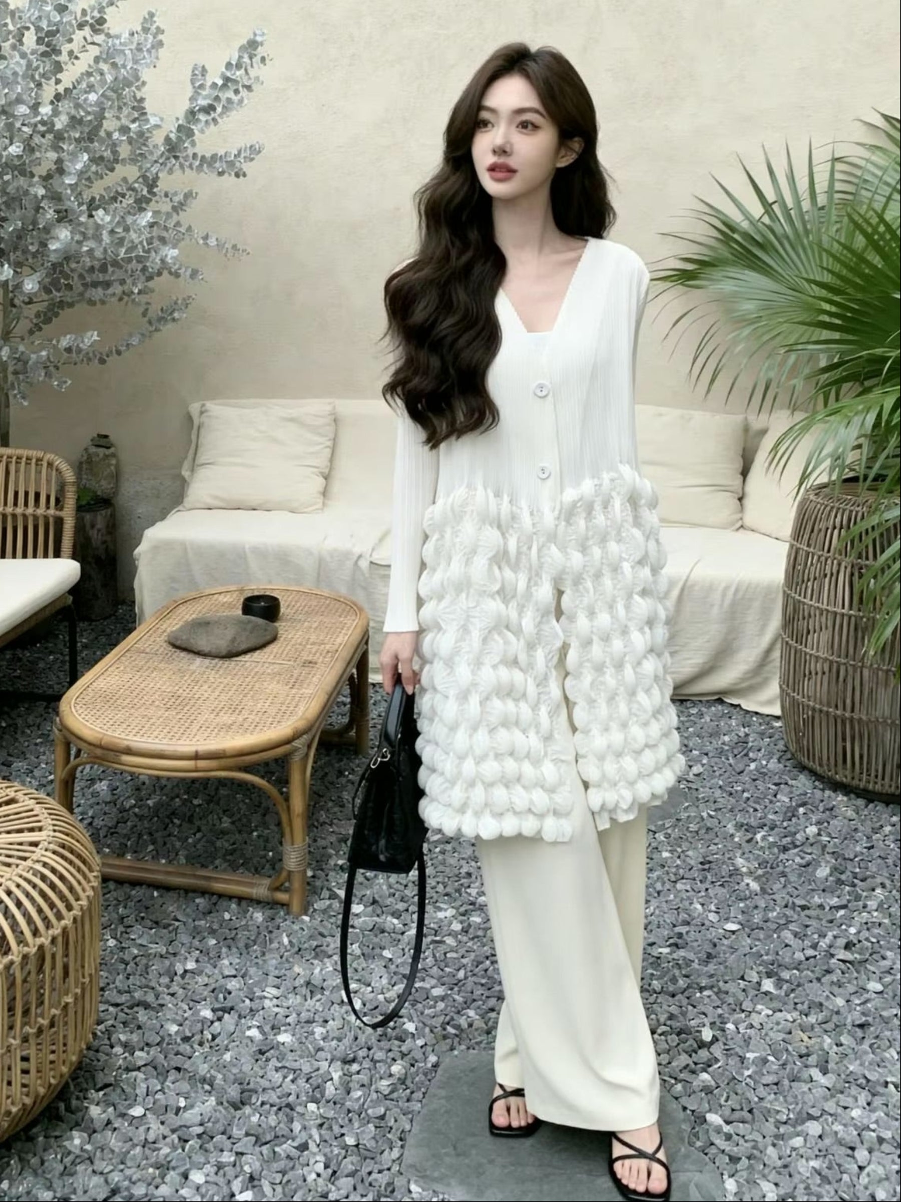 Marsha - Bubble pleat midi jacket