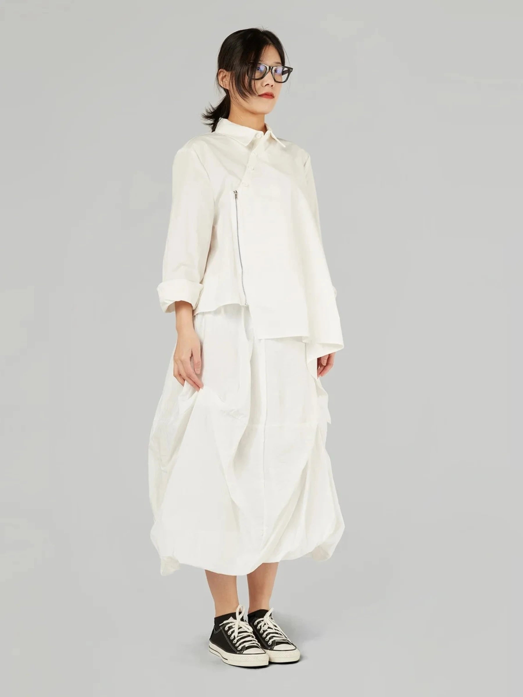 Giselle - Zip and button shirt