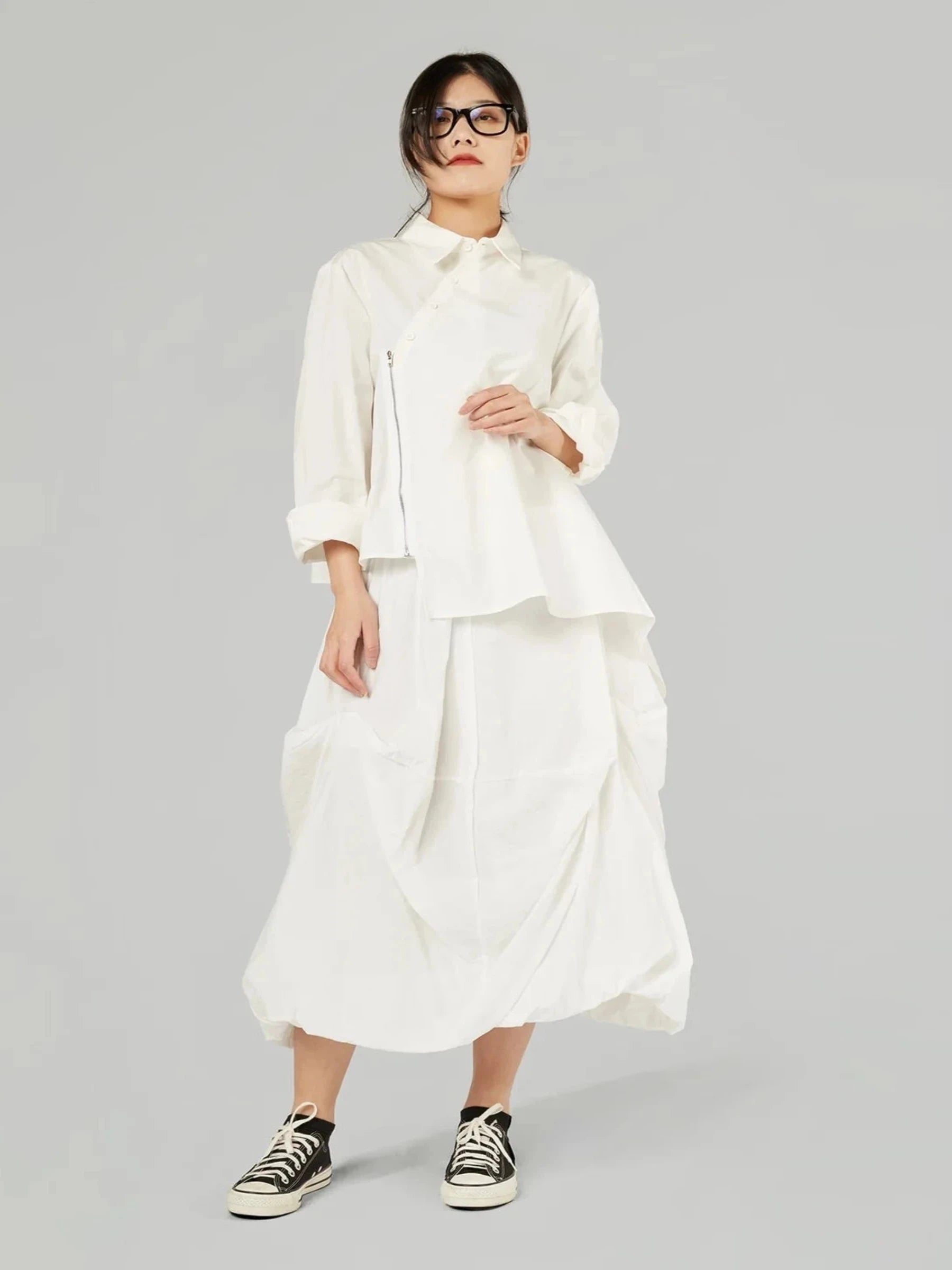 Giselle - Zip and button shirt