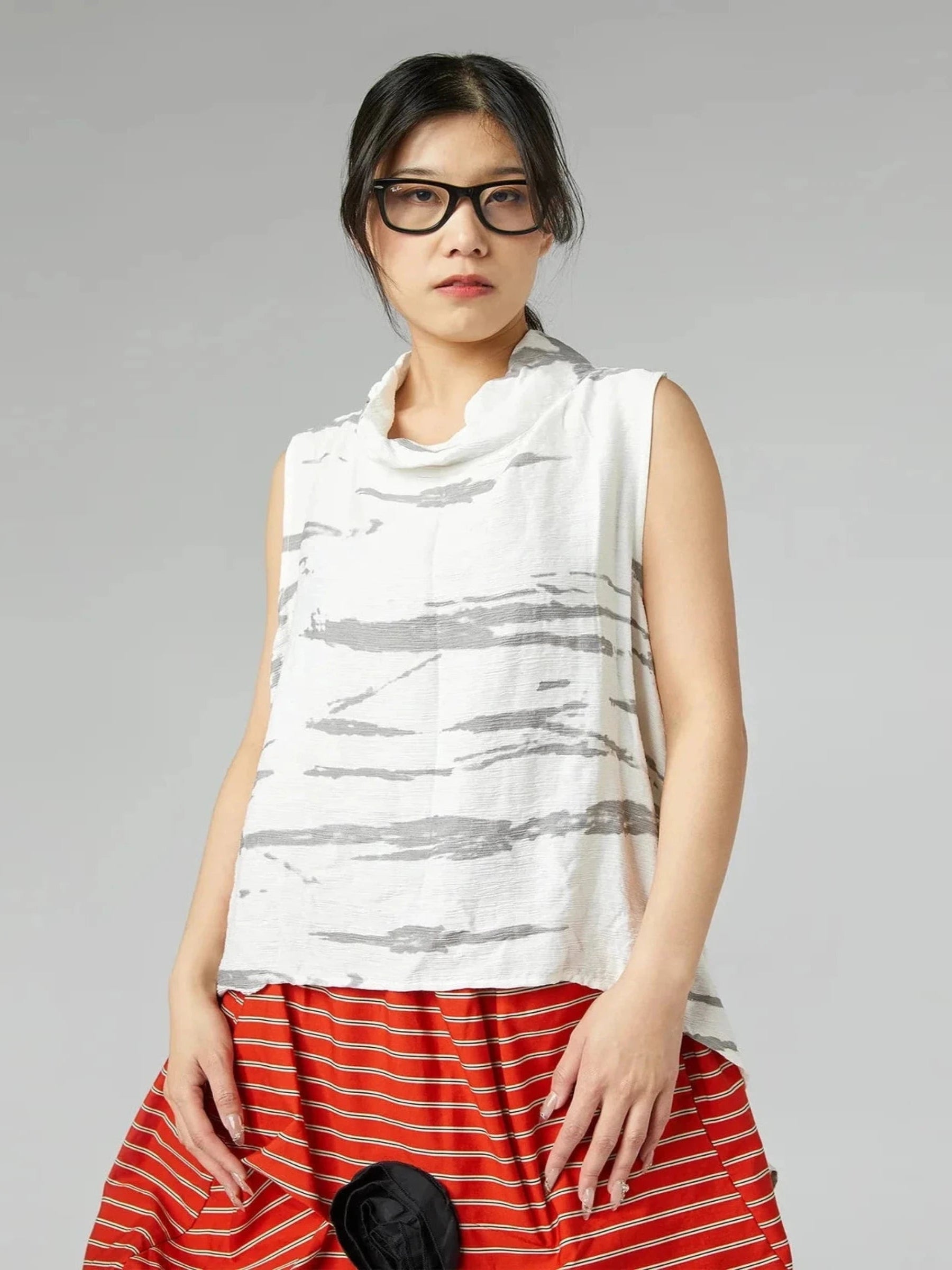 Adelaide - Drape side zebra top