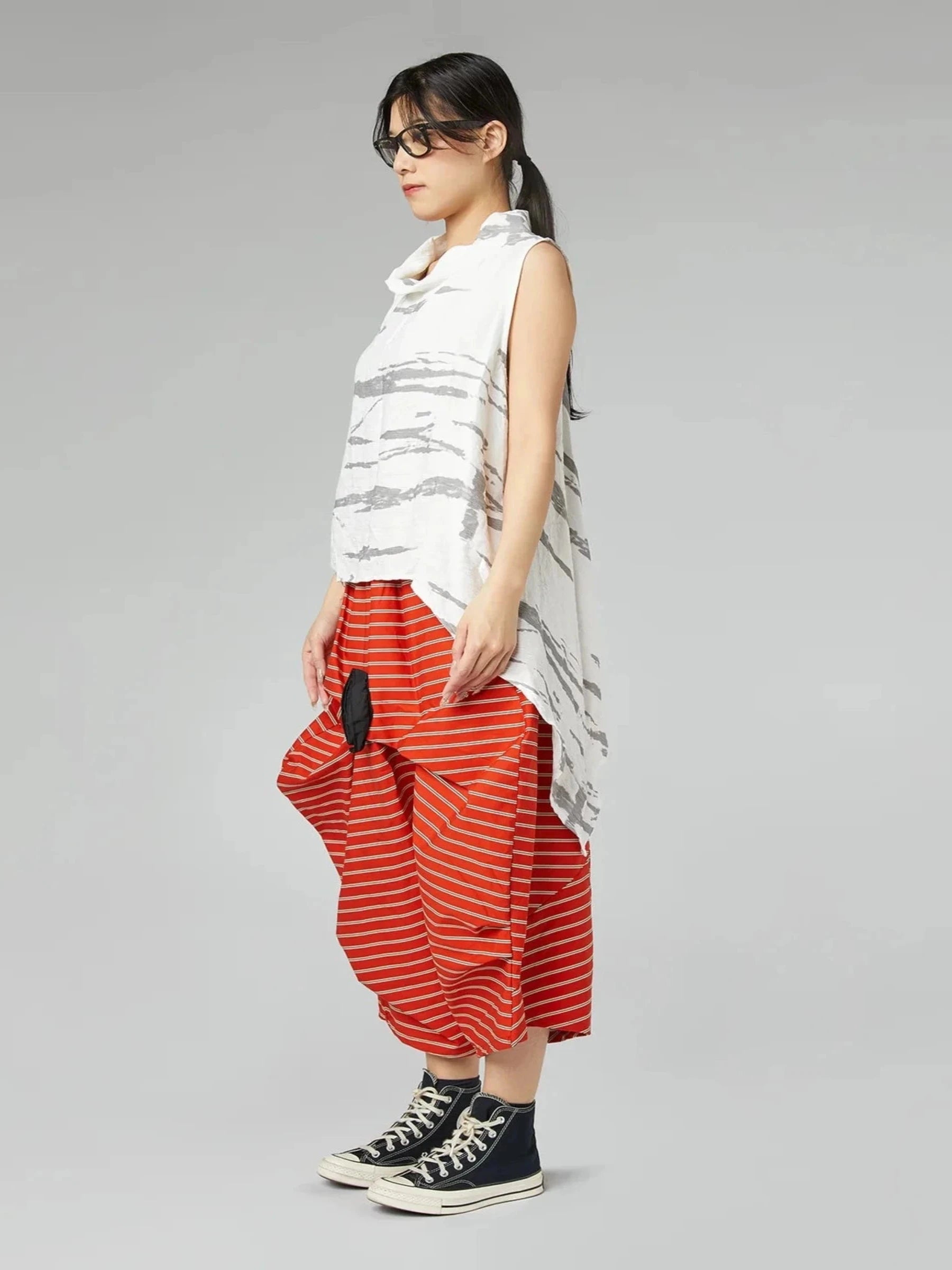 Adelaide - Drape side zebra top