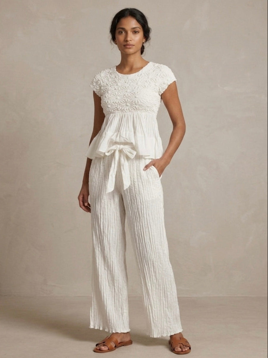 Mollie - Crinkle pleat trouser