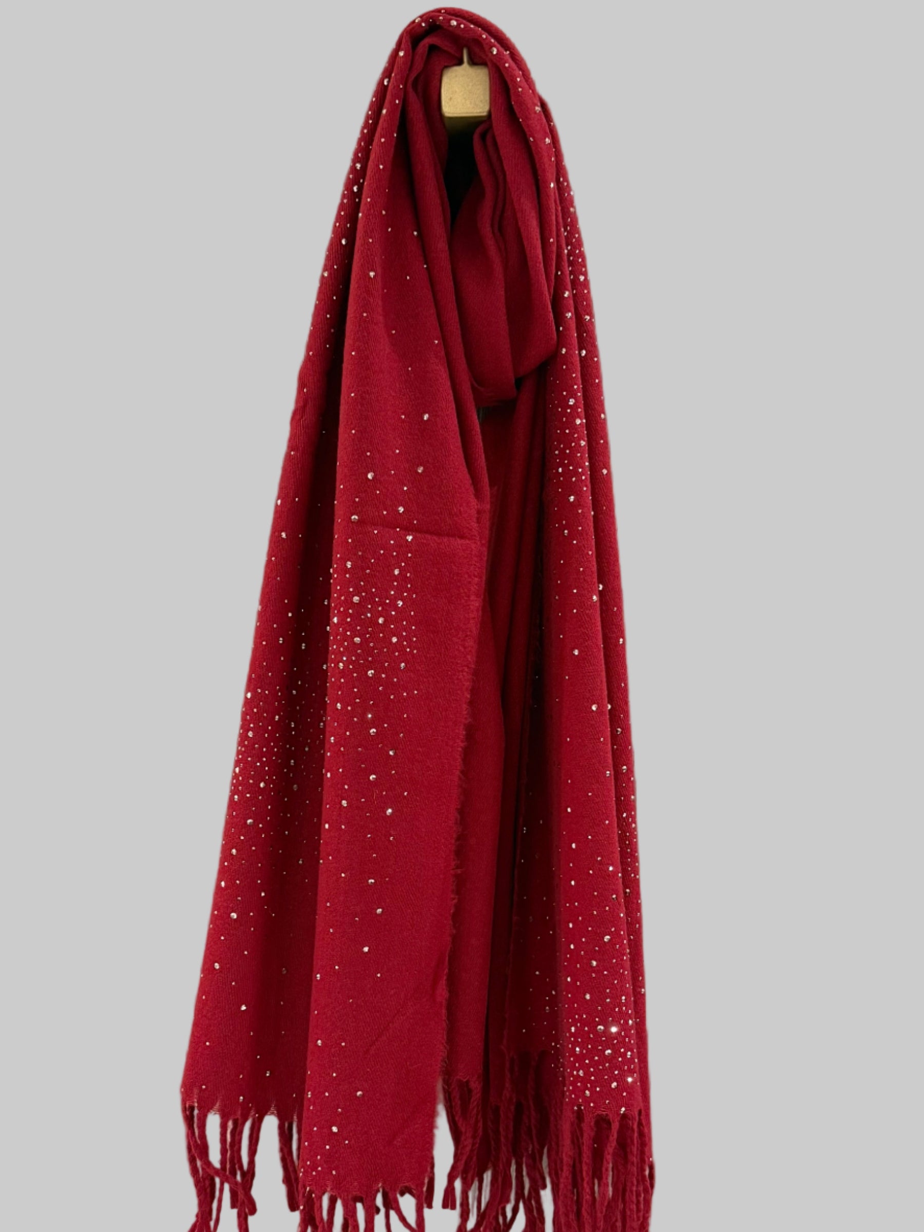 Sparkle - Embellished wool blend scarf