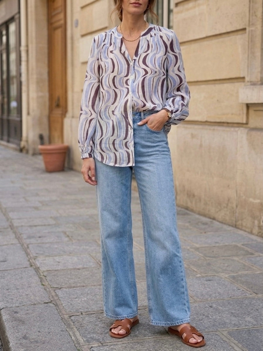Jennah - Silk blend printed top