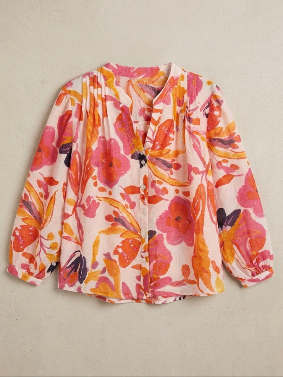 Jennah - Silk blend printed top