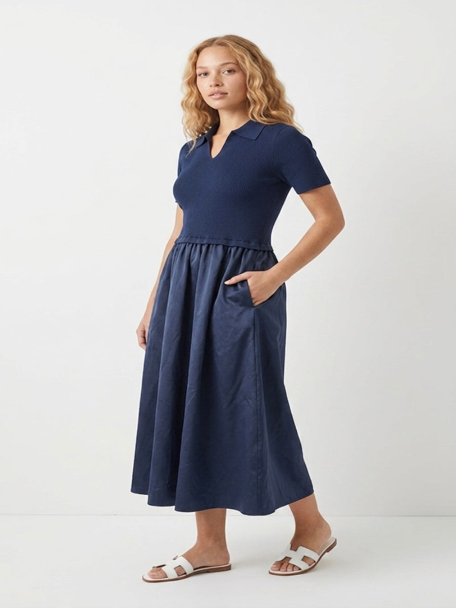 Leila - Two tone taffeta dress