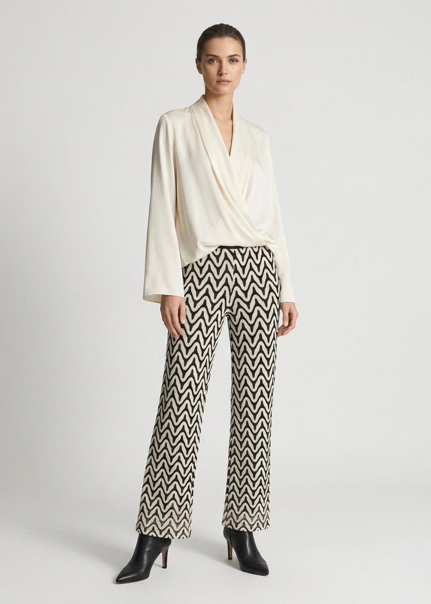 Plaine oatmeal knitted misso palazzo trouser
