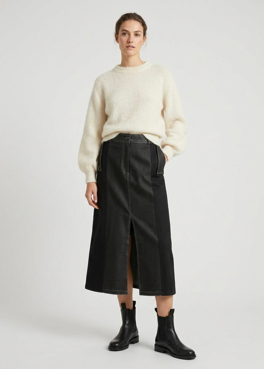 Sorrento - Knit and denim skirt