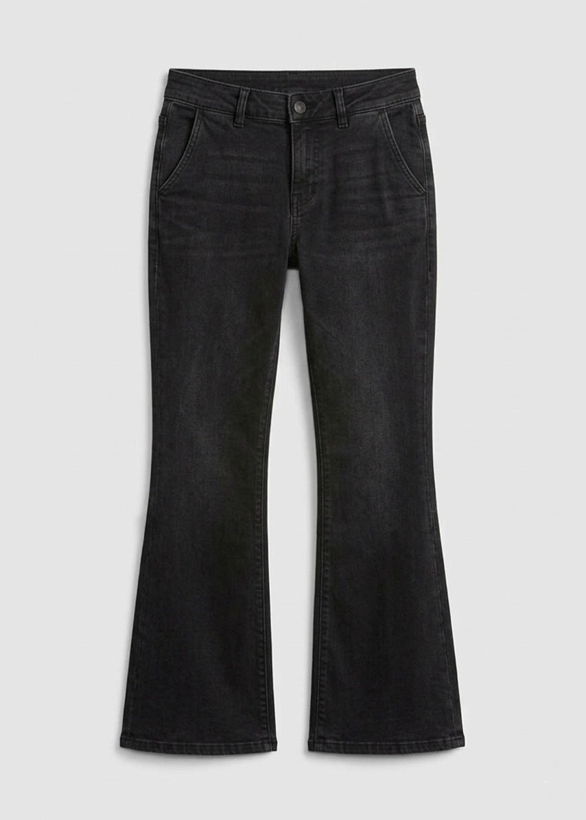 Bailey black soft denim kick flare jean