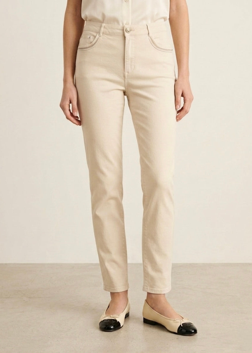 Frances stone straight leg stretch cotton jean