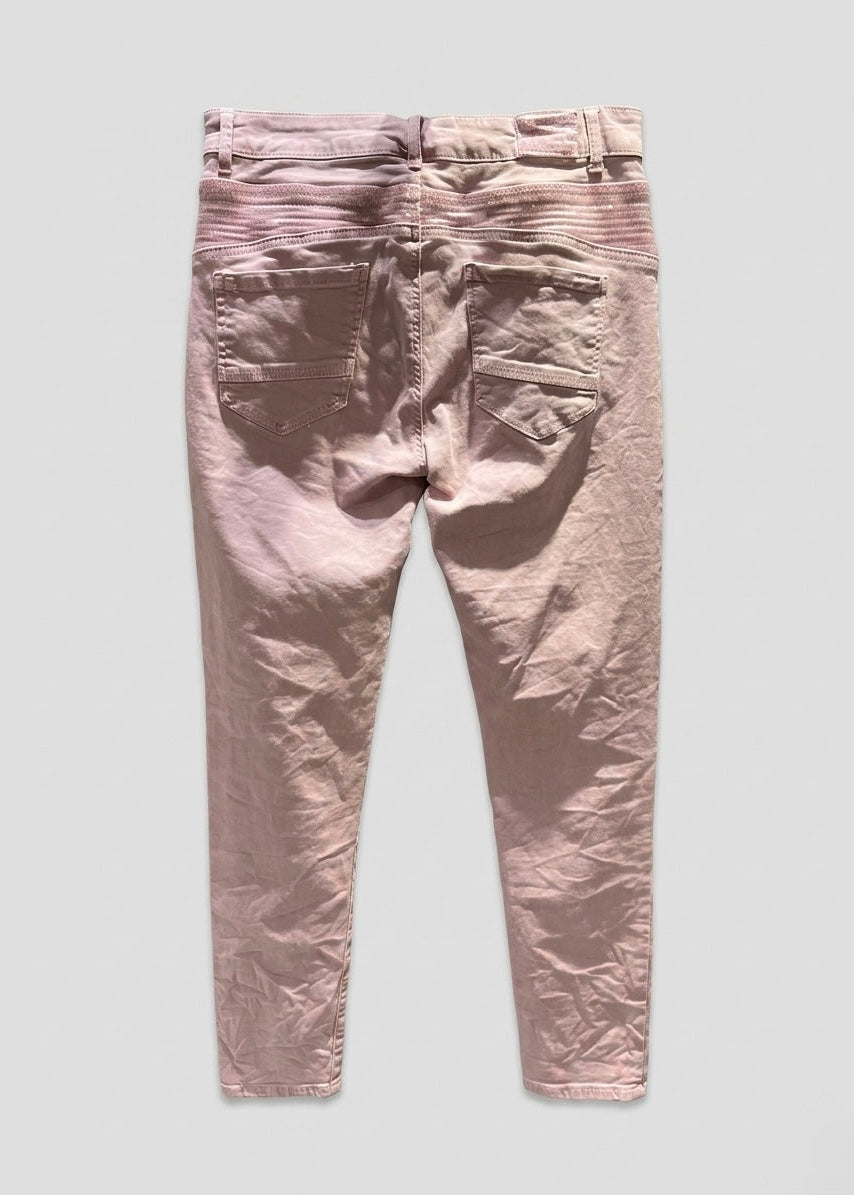 Mel stretch sequin trim skinny cotton jeans