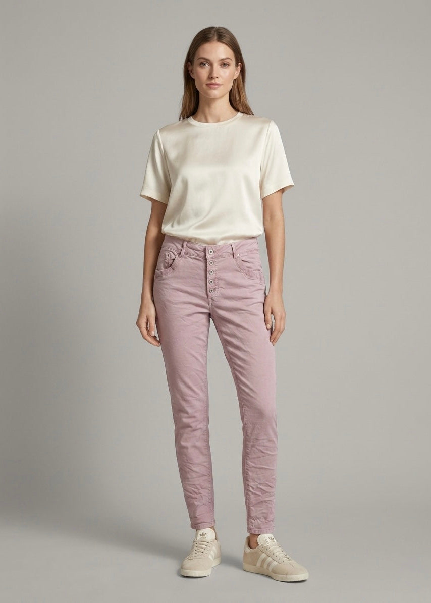 Mel stretch sequin trim skinny cotton jeans