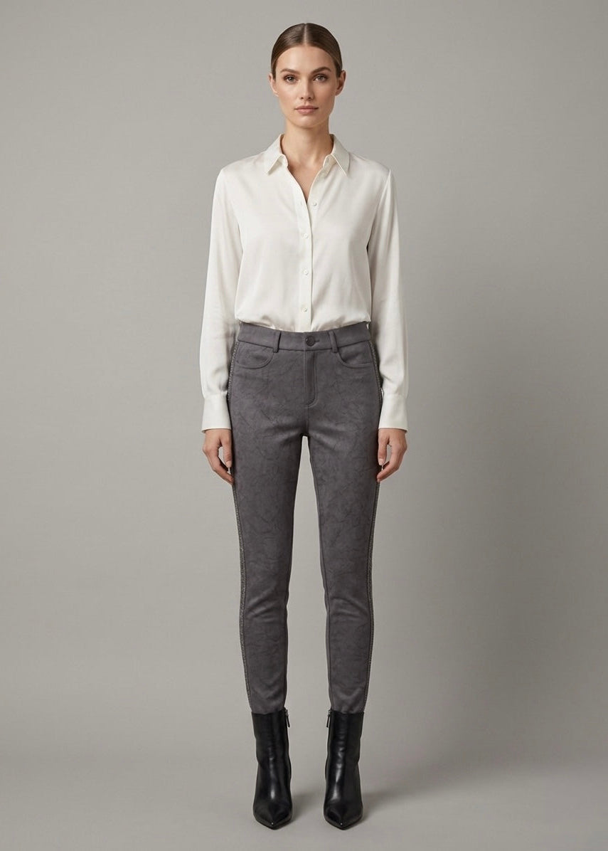 Scarlett grey straight leg stretch trouser