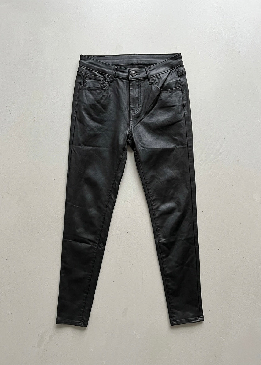 Candice black skinny coated stretch jeans
