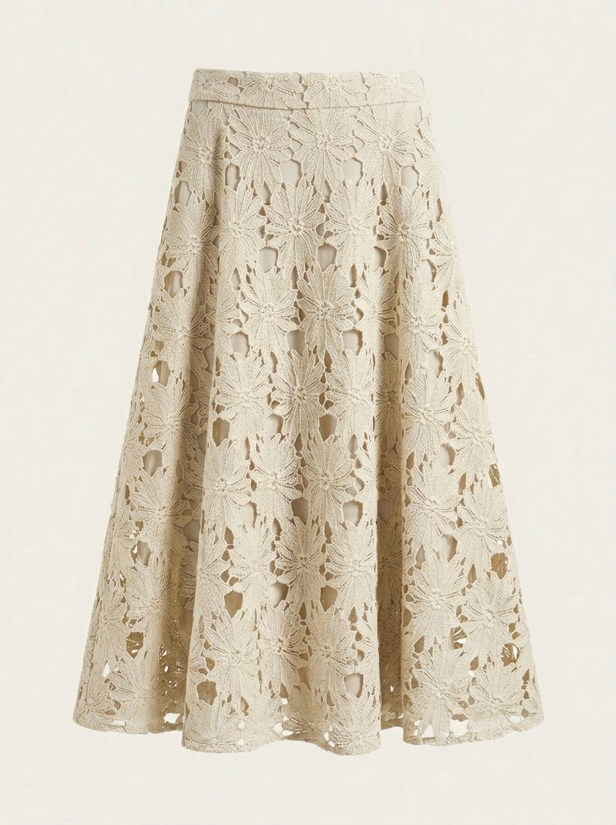 Clarice - Lined lace skirt