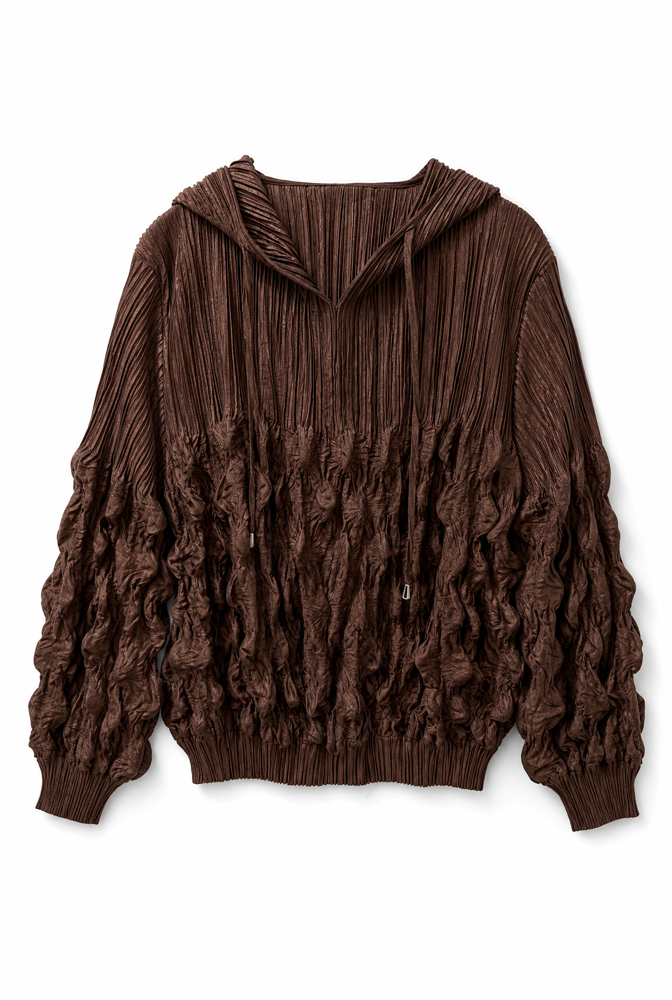 Sinead - Suedette pleat hooded top