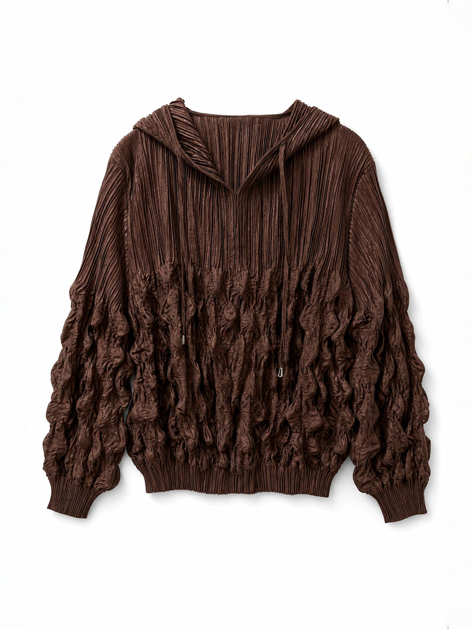 Sinead - Suedette pleat hooded top