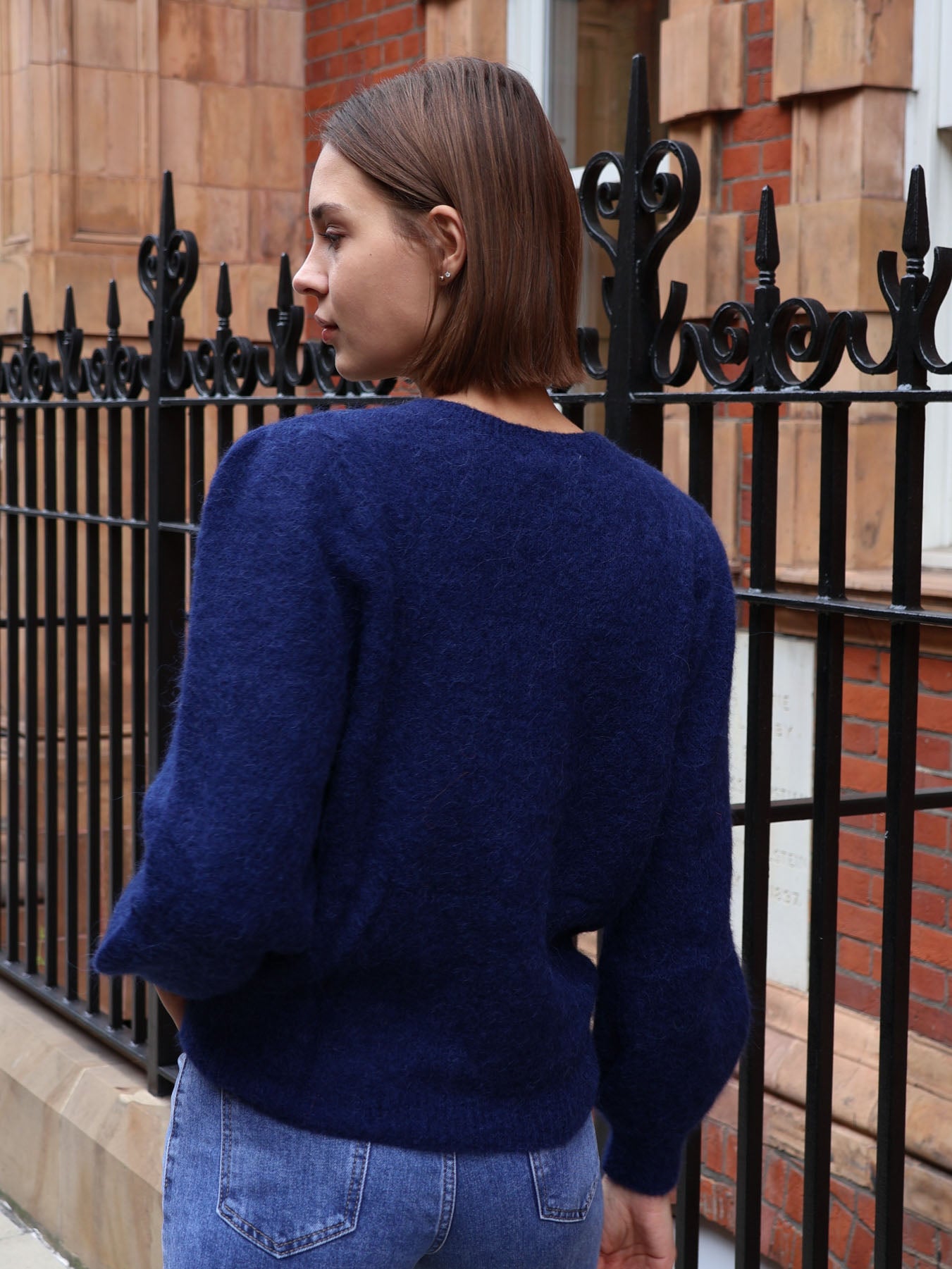 Anni - Puff sleeve jumper Navy