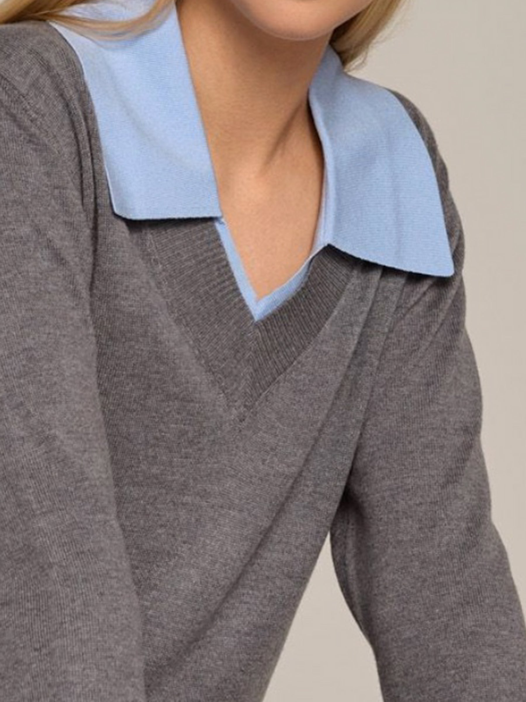 Marina - Contrast collar jumper