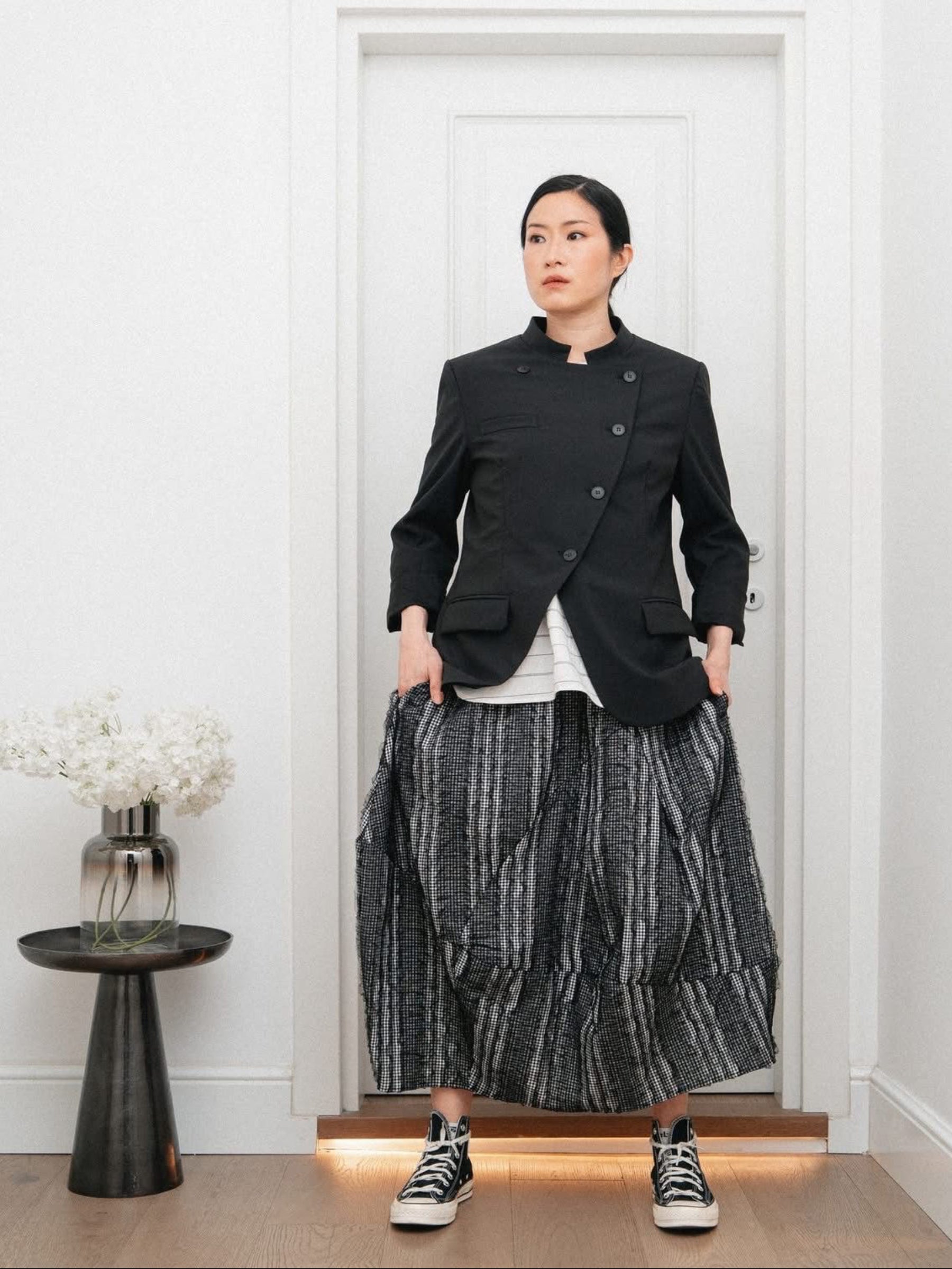 Pixie - Checked mesh skirt