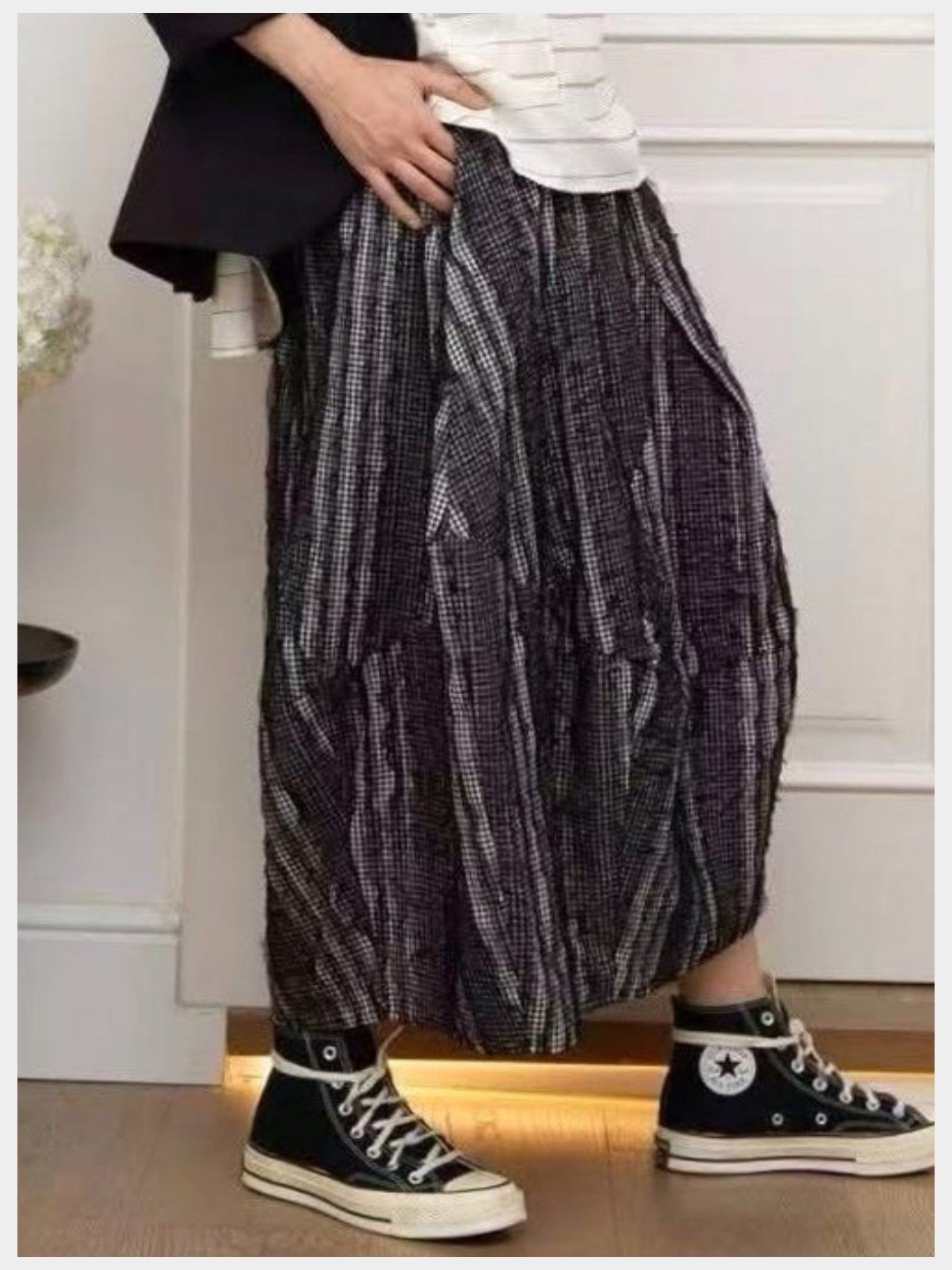 Pixie - Checked mesh skirt