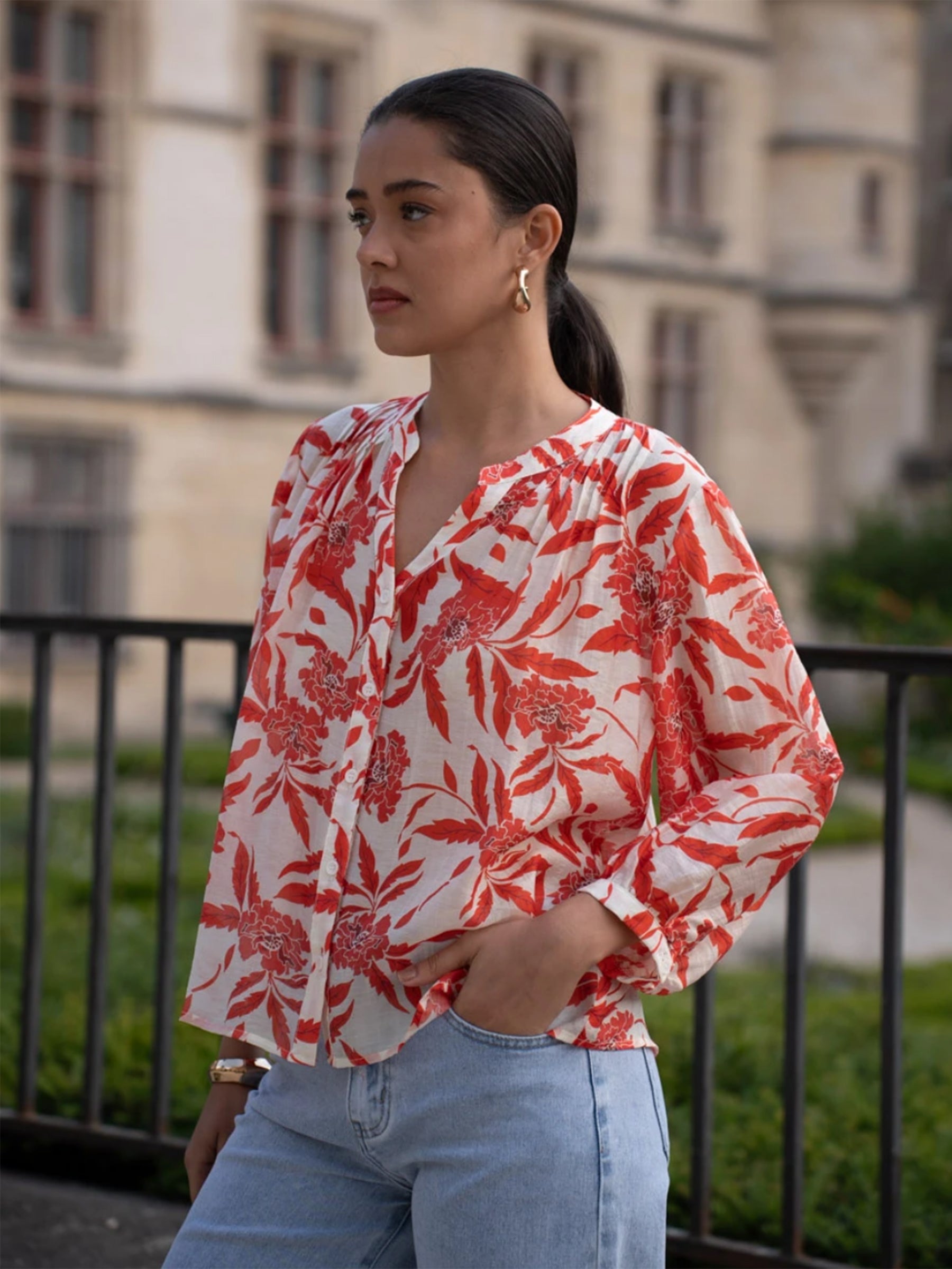 Jennah - Floral print silk blend blouse