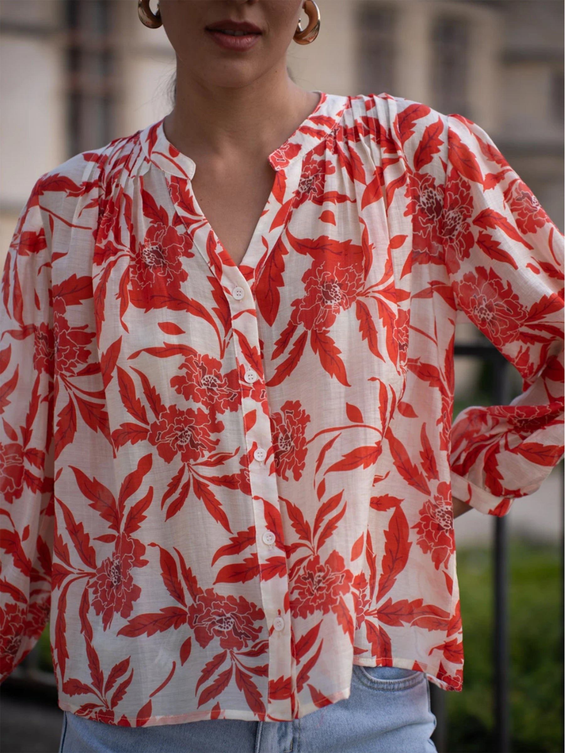 Jennah - Floral print silk blend blouse