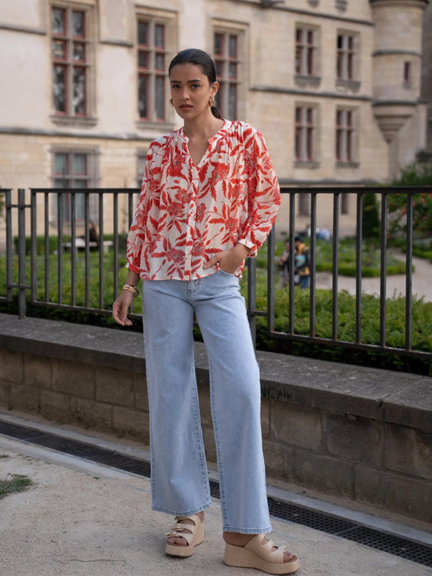 Jennah - Floral print silk blend blouse