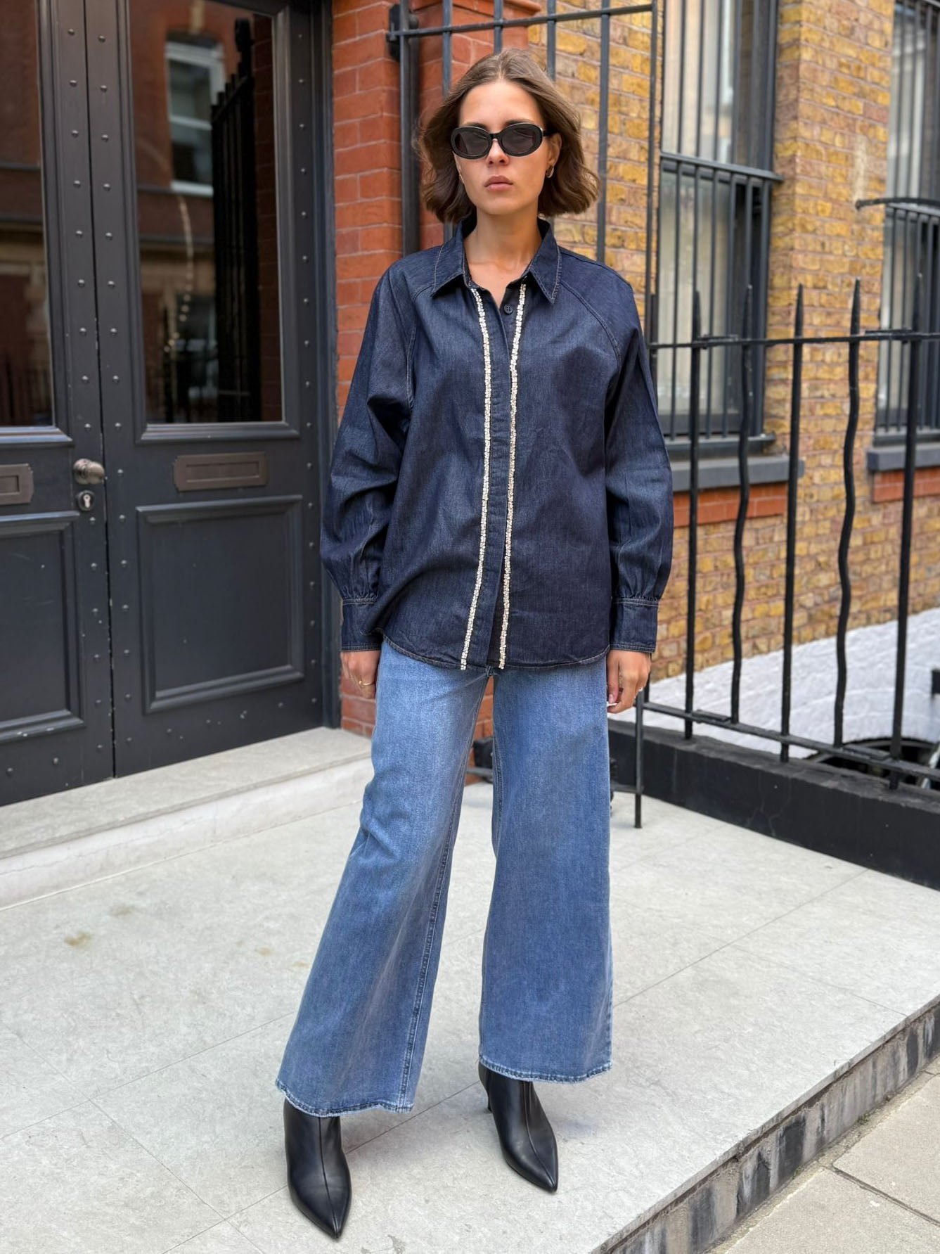 Flynn - Denim and diamante shirt