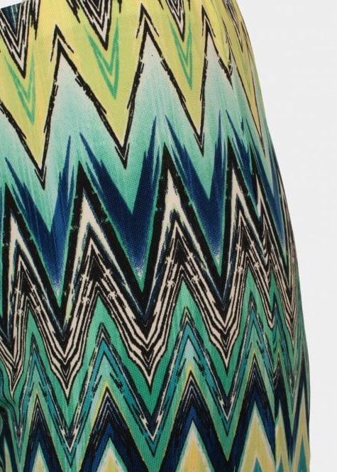 Guax french jersey blue/green printed palazzo trouser