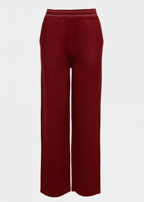 Tillie  Seam front knit trousers wine