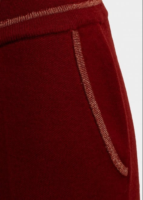 Tillie  Seam front knit trousers wine