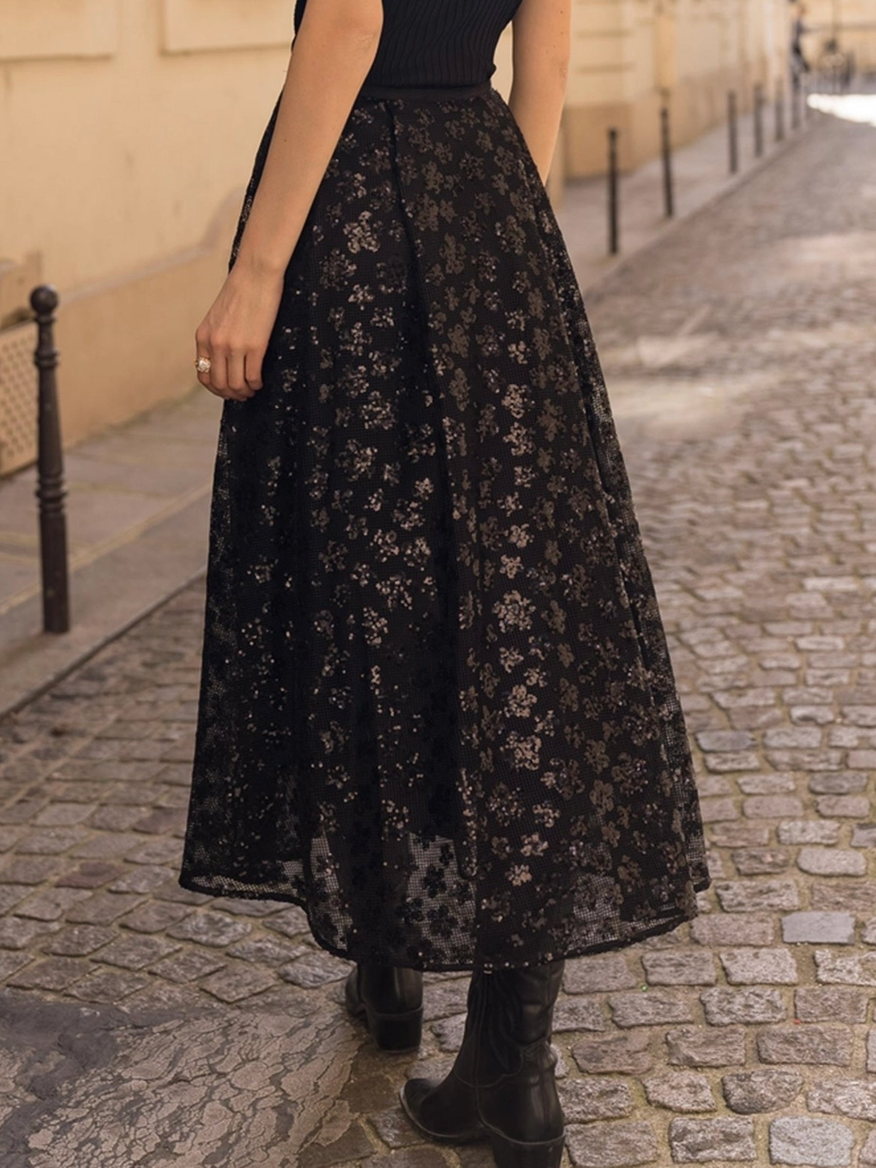Tazmin -Sequin maxi skirt