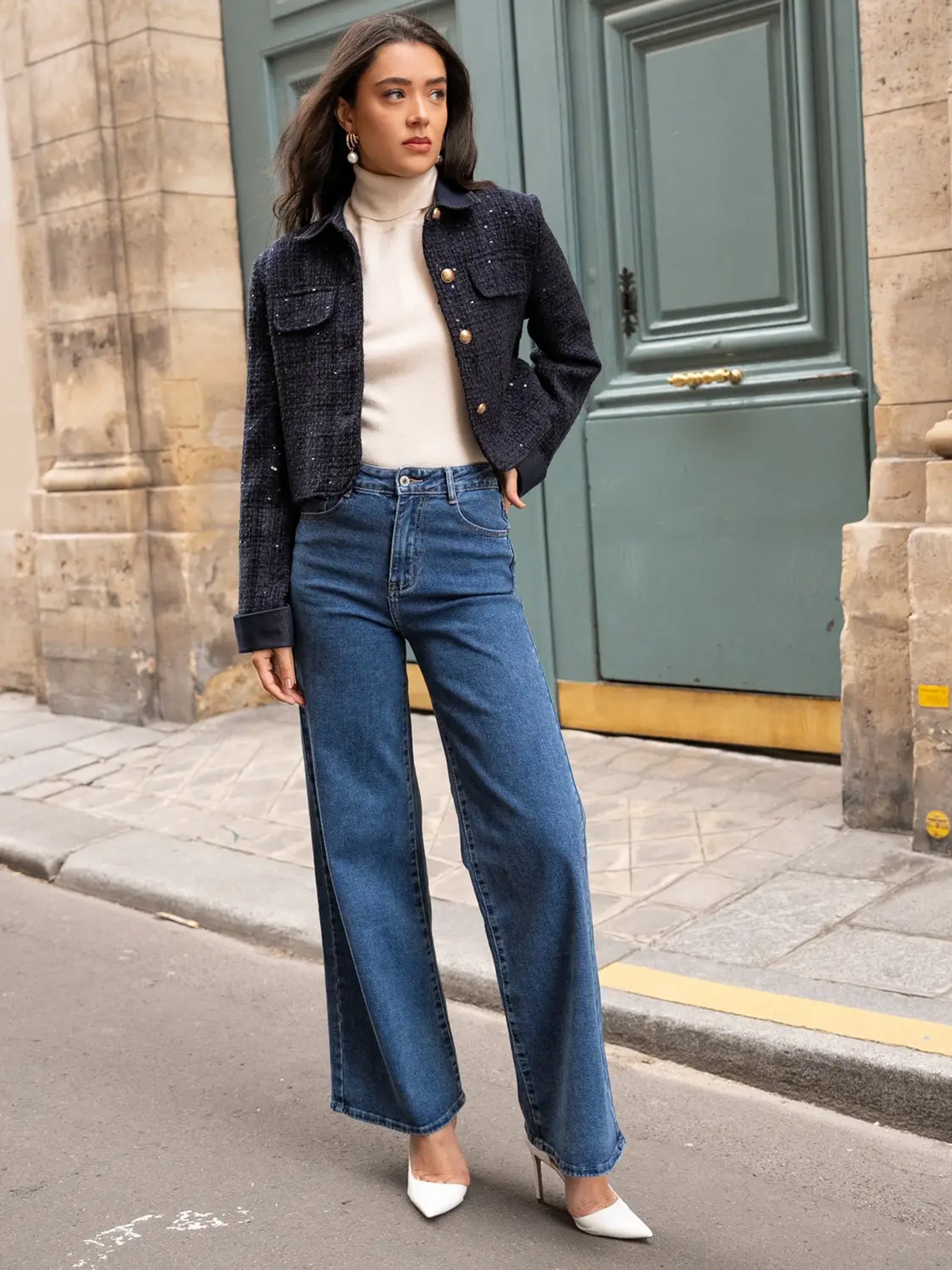 Emily - Tweed & denim jacket