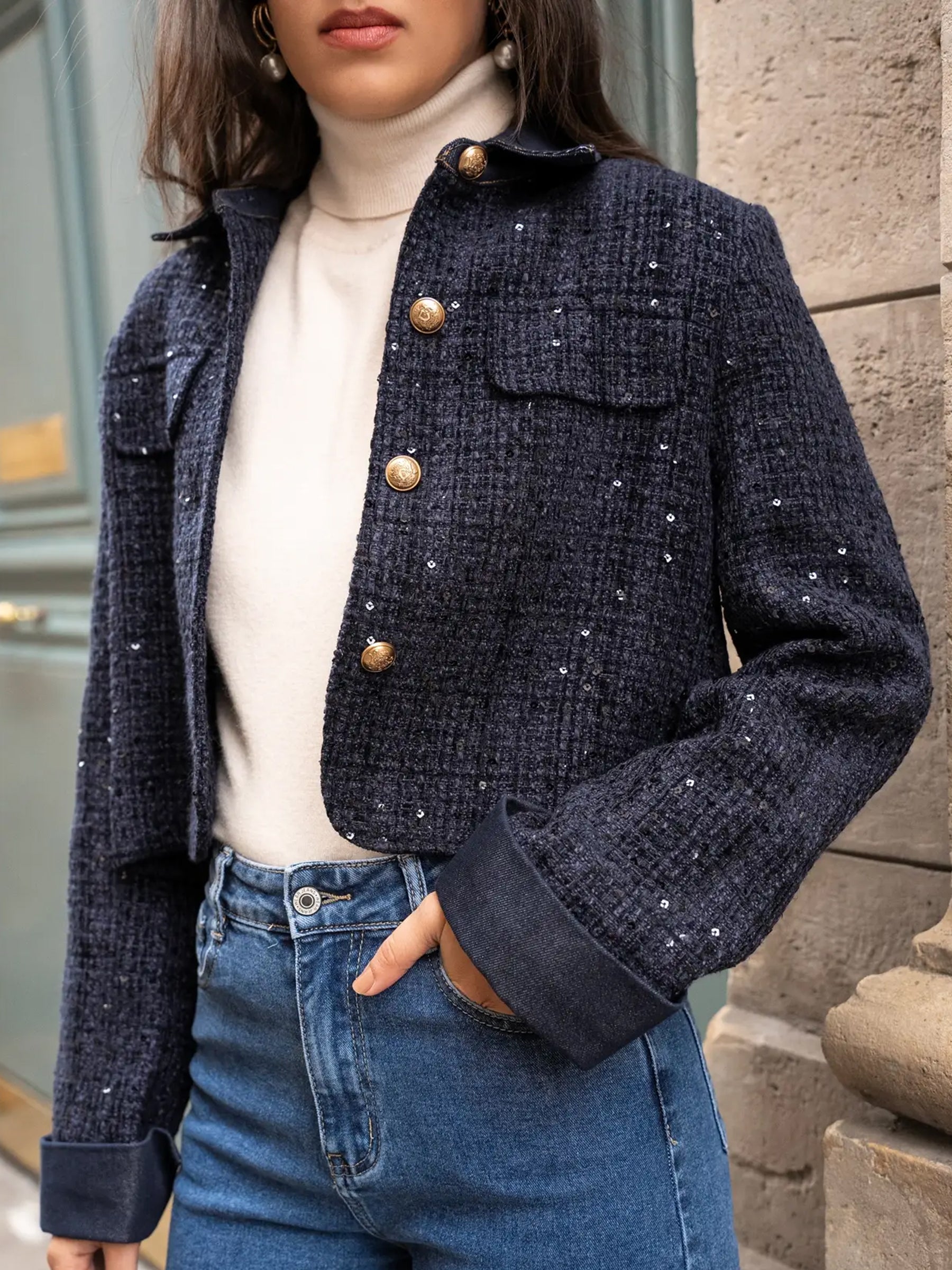 Emily - Tweed & denim jacket