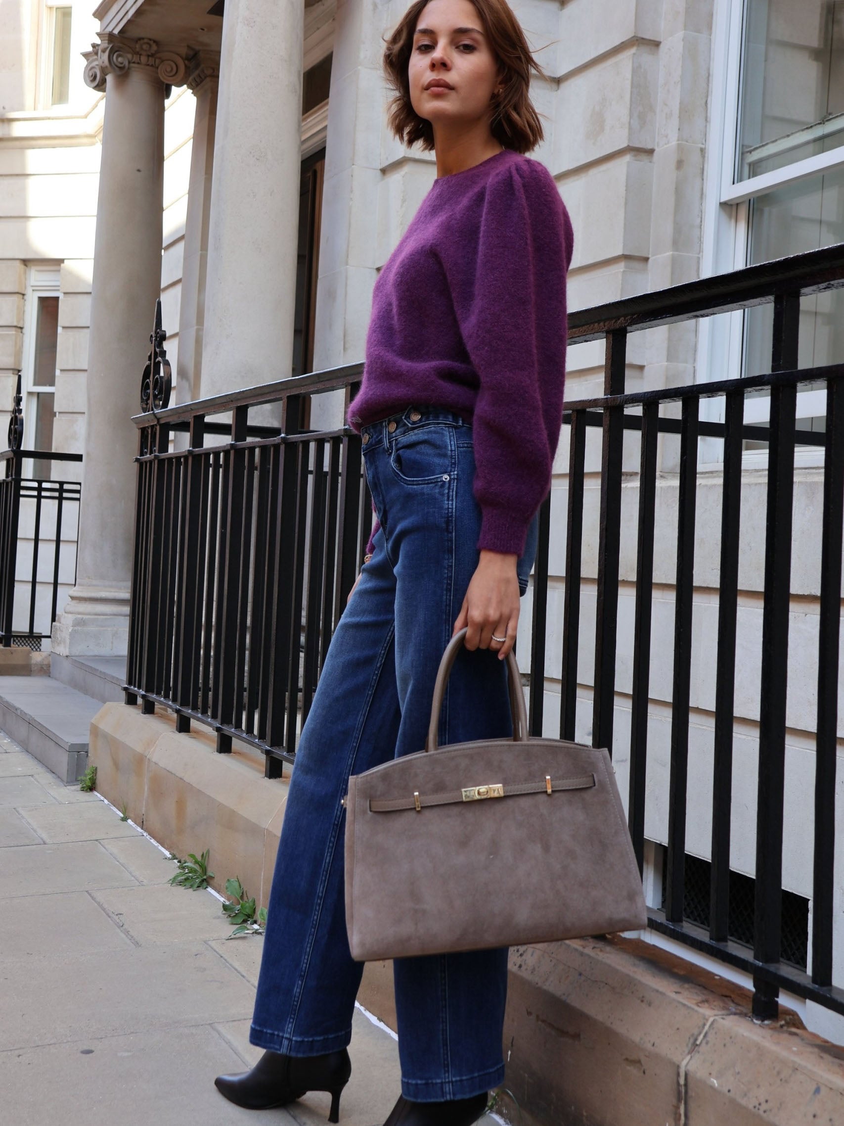 Anni - Puff sleeve jumper Purple