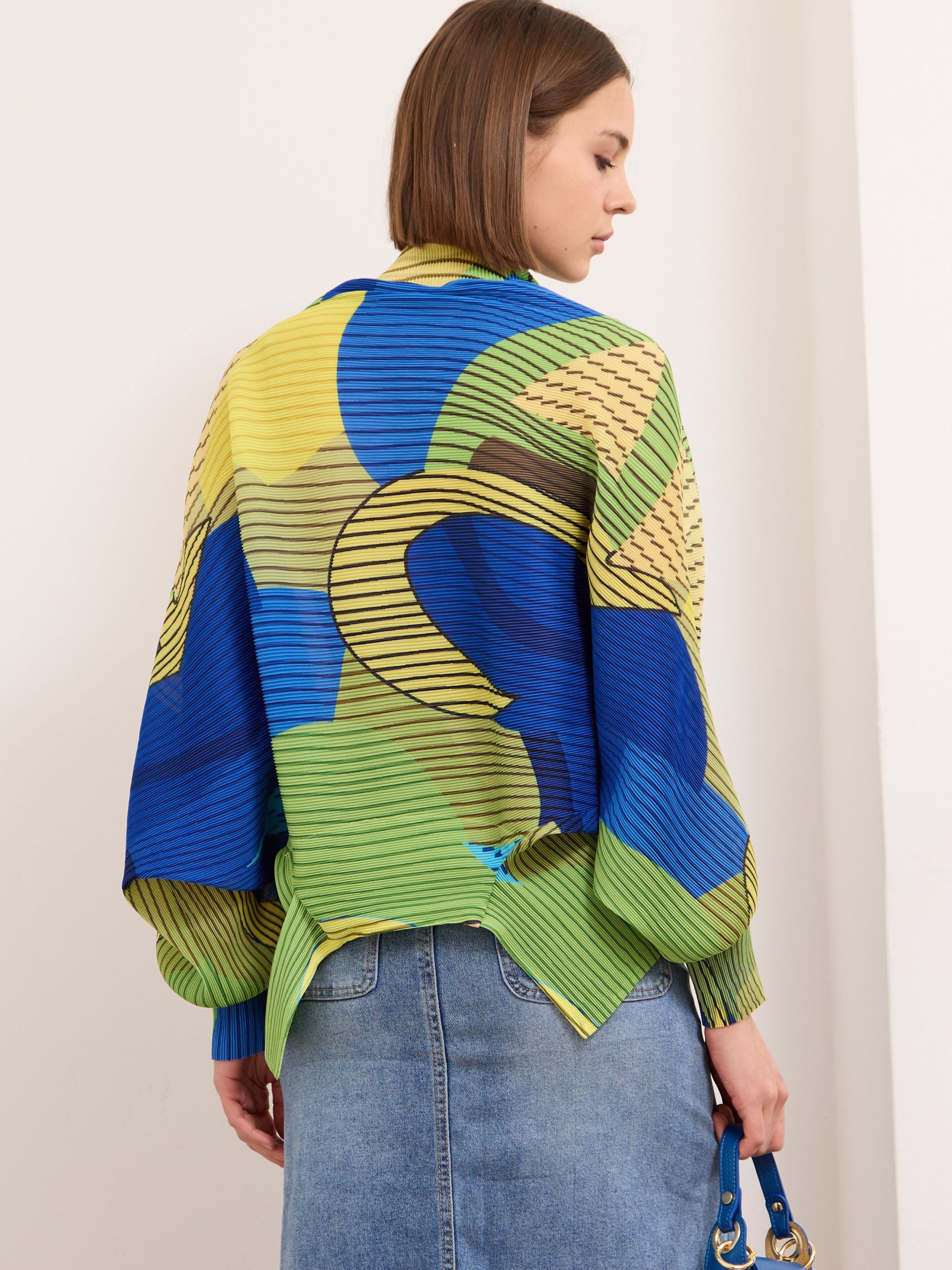 Juliette pleated bomber jacket - Yellow/Green