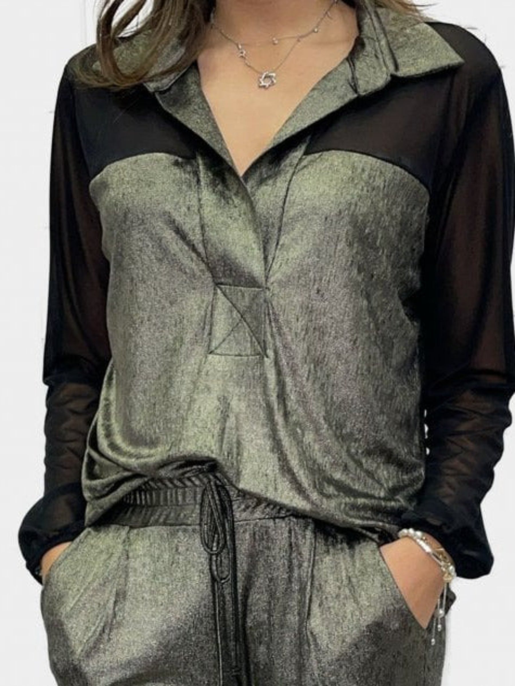 Bella -  Metallic blouse